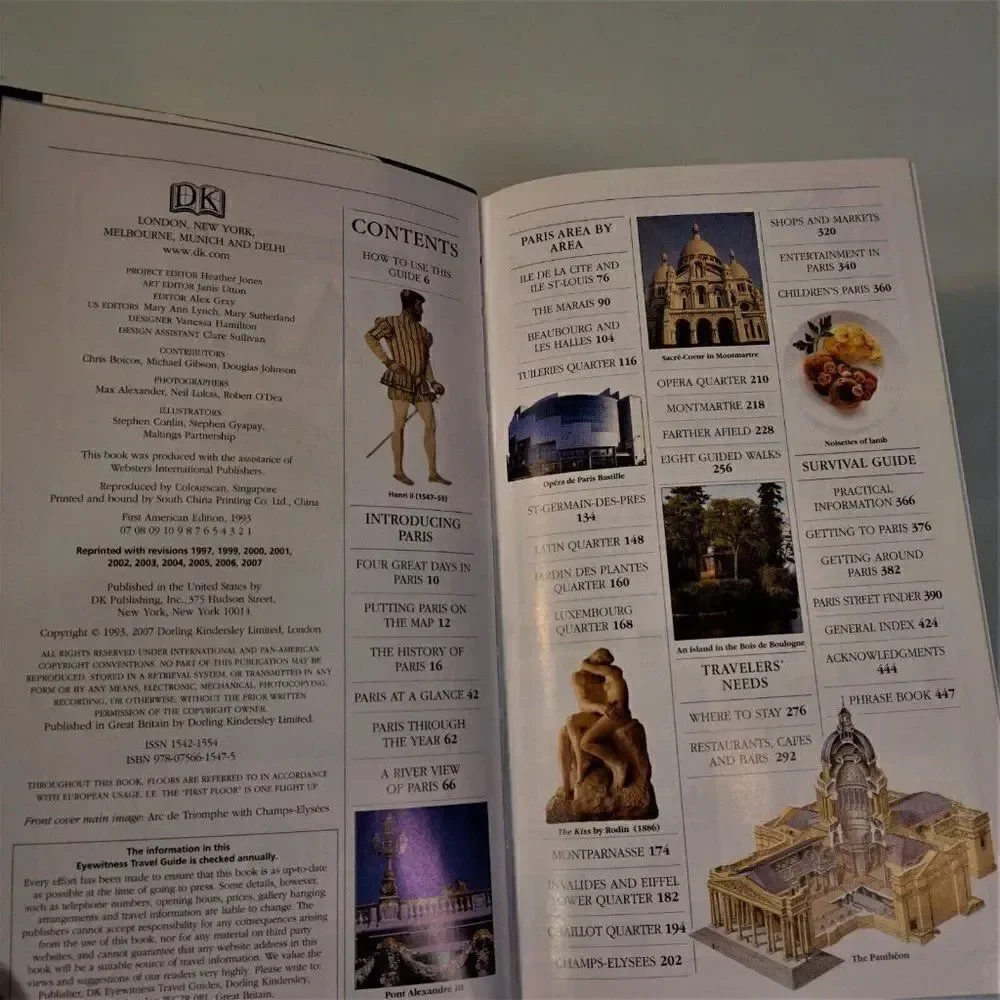 Paris France DK Eyewitness Travel Guides 2007 Illustrated Softcover -